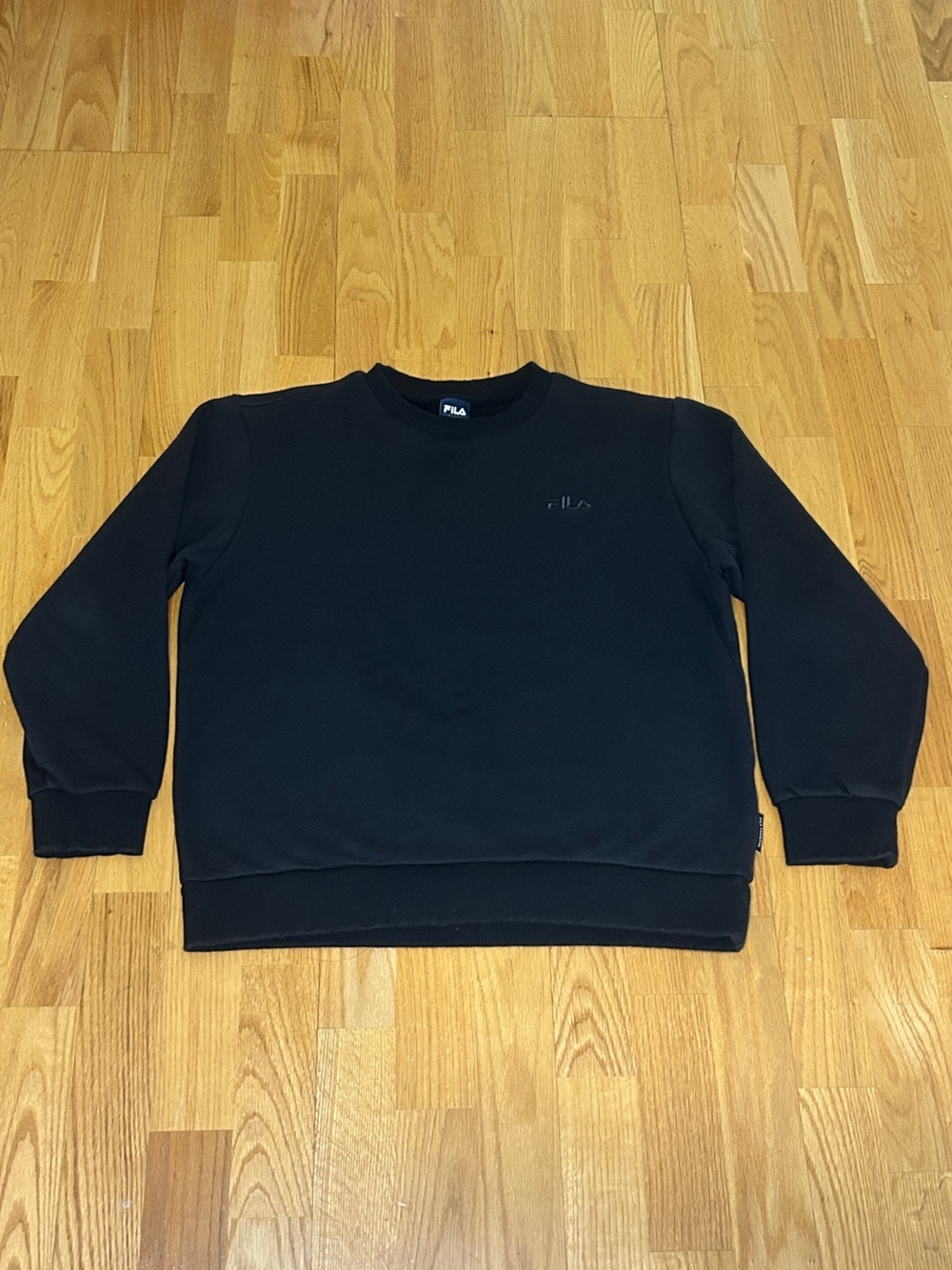 Fila Men’s Black Crewneck Sweatshirt with Logo Size Large